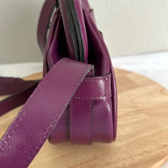 Purple Leather Women's Bag - Picture 5 of 9